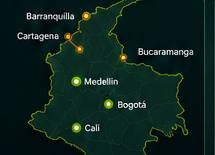 Mapa de Cobertura Ecopyme en Colombia